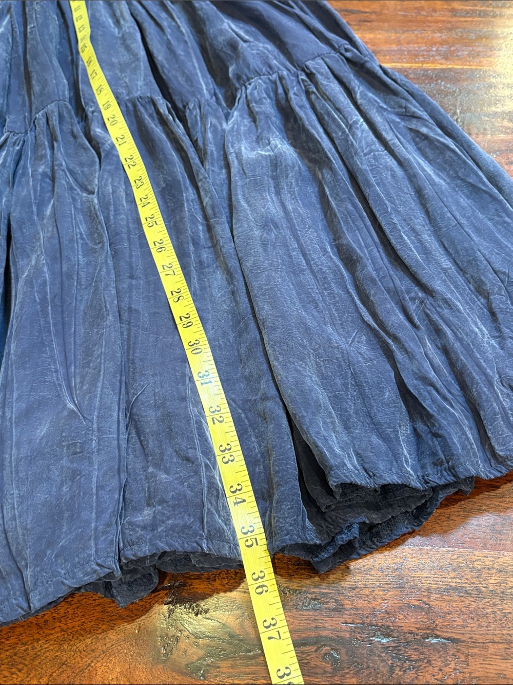 Vintage Happy Trails Western Navy Blue Tiered Broomstick Maxi Skirt One Size - Picture 14 of 14